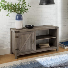 Load image into Gallery viewer, Walker Edison Furniture Company Farmhouse Barn Wood Universal Stand for TV's up to 64" Flat Screen Living Room Storage Cabinet Doors and Shelves Entertainment Center, 58 Inch, Grey Wash
