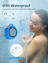 Load image into Gallery viewer, Outdoor Waterproof Bluetooth Speaker,Kunodi Wireless Portable Mini Shower Travel Speaker with Subwoofer, Enhanced Bass, Built in Mic for Sports, Pool, Beach, Hiking, Camping (Blue)
