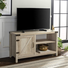 Load image into Gallery viewer, Walker Edison Furniture Company Farmhouse Barn Wood Universal Stand for TV's up to 64" Flat Screen Living Room Storage Cabinet Doors and Shelves Entertainment Center, 58 Inch, Grey Wash
