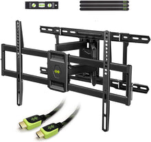 Load image into Gallery viewer, USX MOUNT Full Motion TV Mount Wall Bracket for 42"-80" Flat Screen LED LCD 4K TV, Tilt Swivel TV Mounts with Articulating Arms Max VESA 600x400mm, Weight Capacity 99lbs Up to 24" Wood Stud
