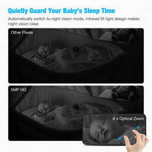 Load image into Gallery viewer, Wireless Camera, 5MP HD Lefun Security Camera, Surveillance WiFi IP Camera for Baby/Pet/Dog/Nanny/Home/Indoor Security Camera with Sound Motion Detect Deterrent Alarm Two-Way Audio Night Vision
