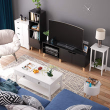 Load image into Gallery viewer, Homfa 55 in TV Stand with 2 Doors and Shelves, Modern Console Entertainment Center Media Console Storage Cabinet for Living Room Home, Black
