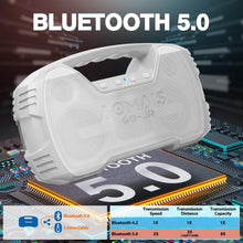 Load image into Gallery viewer, Portable Bluetooth Speakers V5.0, Waterproof Wireless Home Party Speaker, 25W Rich Bass Impressive Sound, 15 Hrs Playtime &amp; Wireless Stereo Pairing, Built-in Mic, Durable for Indoor, Outdoor - White
