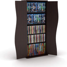 Load image into Gallery viewer, Atlantic Venus Media Storage Cabinet - Stylish Multimedia Storage Cabinet Holds 198 CDs, 88 DVDs or 108 Blu-Rays, 4 Adjustable and 2 Fixed Shelves PN83035729 in Espresso
