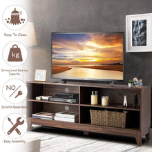 Load image into Gallery viewer, Tangkula Wooden TV Stand, Rustic Style Universal Stand for TV&#39;s up to 65&quot; Flat Screen, Home Living Room Storage Console Entertainment Center, 58 Inch TV Stand (Walnut)
