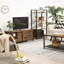 Load image into Gallery viewer, VASAGLE Lowell TV Stand, TV Cabinet with Sliding Doors and Storage Shelves, Entertainment Center, Console Table for TVs up to 50 Inches, Entertainment Room, Rustic Brown ULTV41BXV1
