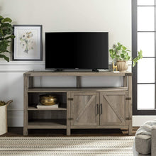 Load image into Gallery viewer, Walker Edison Furniture Company Farmhouse Barn Wood Universal Stand for TV's up to 64" Flat Screen Living Room Storage Cabinet Doors and Shelves Entertainment Center, 58 Inch, Grey Wash
