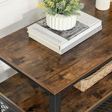 Load image into Gallery viewer, VASAGLE BRYCE TV Stand, Lengthened TV Cabinet, Console, Coffee Table with Metal Frame, Wood-Like Grain, Industrial for Living Room, Rustic Brown ULTV50BX
