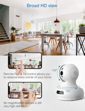 Load image into Gallery viewer, Wireless Camera, 1080P HD WiFi Pet Camera Baby Monitor, Pan\/Tilt\/Zoom IP Camera for Elder\/Nanny Security Cam Night Vision Motion Detection 2-Way Audio Cloud Service Available Webcam White
