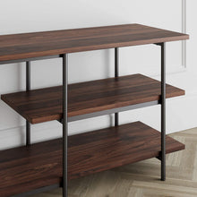 Load image into Gallery viewer, Nathan James Adler 3-Tier Modern TV Stand or Media Console Entertainment Center with Storage Shelves, Warm Walnut
