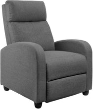 Load image into Gallery viewer, JUMMICO Fabric Recliner Chair Adjustable Home Theater Single Massage Recliner Sofa Furniture with Thick Seat Cushion and Backrest Modern Living Room Recliners (Light-Blue)

