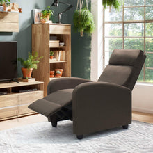 Load image into Gallery viewer, JUMMICO Fabric Recliner Chair Adjustable Home Theater Single Massage Recliner Sofa Furniture with Thick Seat Cushion and Backrest Modern Living Room Recliners (Brown)
