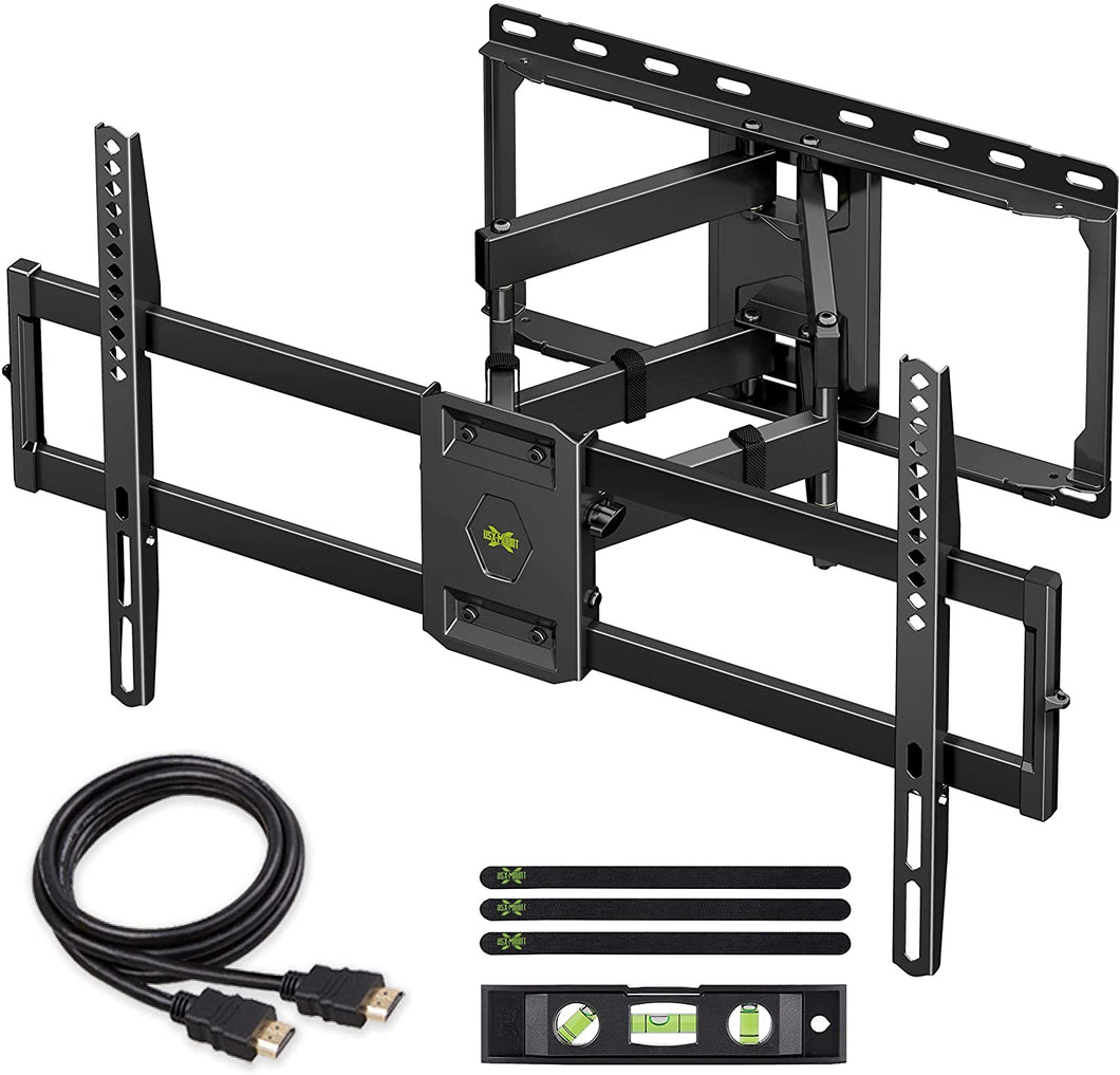 USX MOUNT Full Motion TV Wall Mount for Most 47-84 inch Flat Screen/LED/4K TVs, TV Mount Bracket Dual Swivel Articulating Tilt 6 Arms, Max VESA 600x400mm, Holds up to 132lbs, Arms Up to 16