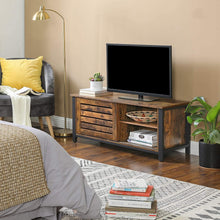 Load image into Gallery viewer, VASAGLE Lowell TV Stand, TV Cabinet with Sliding Doors and Storage Shelves, Entertainment Center, Console Table for TVs up to 50 Inches, Entertainment Room, Rustic Brown ULTV41BXV1
