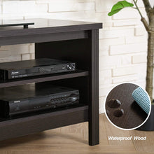 Load image into Gallery viewer, FITUEYES Farmhouse Universal TV Stand for TV's up to 65" Flat Screen Living Room Storage Shelves Entertainment Center, 59 Inch, Black
