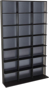 Atlantic Elite Media Storage Cabinet - New\/Improved Tower, Stores 837 CDs, 630 Blu-Rays, 531 DVDs, 624 PS3\/PS4 Games or 528 wii Games with 9 Fixed Shelves, PN38408117 in Black