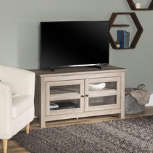 Load image into Gallery viewer, WE Furniture Modern Farmhouse Wood Corner Universal Stand for TV's up to 50" Flat Screen Living Room Storage Entertainment Center, Traditional Brown
