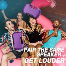 Load image into Gallery viewer, Portable Bluetooth Speakers V5.0, Waterproof Wireless Home Party Speaker, 25W Rich Bass Impressive Sound, 15 Hrs Playtime &amp; Wireless Stereo Pairing, Built-in Mic, Durable for Indoor, Outdoor - Purple
