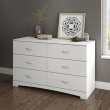 Load image into Gallery viewer, South Shore Step One 6-Drawer Double Dresser,Pure Black with Matte Nickel Handles
