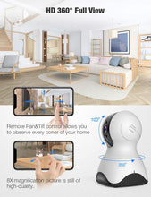 Load image into Gallery viewer, Pet Camera, Security Camera Conico 1080P HD Wireless Camera with Sound Motion Detection Two-Way Audio,Pan\/Tilt\/Zoom WiFi Surveillance Camera,Home Security Baby Cam with Night Vision Works with Alexa
