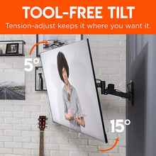 Load image into Gallery viewer, ECHOGEAR Full Motion TV Wall Mount for TVs Up to 58" - Smooth Extention, Swivel, Tilt - Wall Template for Easy Install On 1 Stud - After Install Level &amp; Hide Cables with Built-in Cable Management

