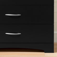 Load image into Gallery viewer, South Shore Step One 6-Drawer Double Dresser,Pure Black with Matte Nickel Handles
