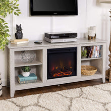 Load image into Gallery viewer, WE Furniture Minimal Farmhouse Wood Universal Stand for TV's up to 64" Flat Screen Living Room Storage Shelves Entertainment Center, 58 Inch, Espresso
