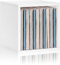 Load image into Gallery viewer, Way Basics Extra Large Cube Stackable LP Album Shelf, Vinyl Record Storage (Tool-Free Assembly and Uniquely Crafted from Sustainable Non Toxic zBoard Paperboard), White
