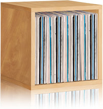 Load image into Gallery viewer, Way Basics Extra Large Cube Stackable LP Album Shelf, Vinyl Record Storage (Tool-Free Assembly and Uniquely Crafted from Sustainable Non Toxic zBoard Paperboard), White
