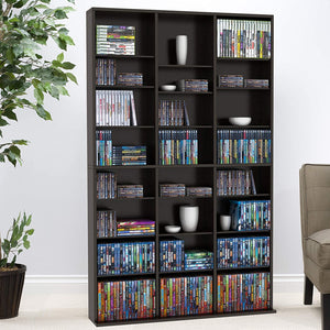 Atlantic Oskar Adjustable Media Cabinet - Holds 756 CDs, 360 DVDs or 414 Blu-Rays\/Games, 21 Adjustable and 6 Fixed Shelves PN in Espresso